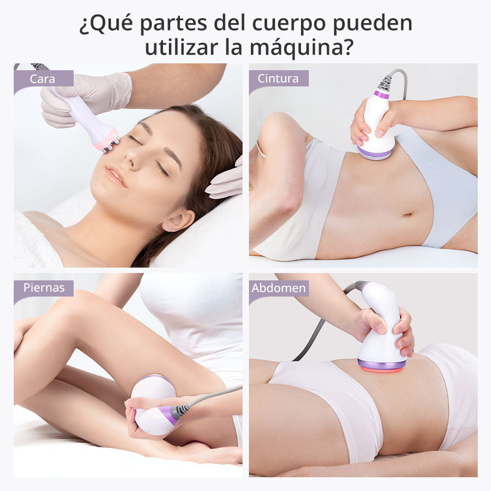 Multifuncional Estética Profesional 8 en 1 con  Cavitación Avanzada 2.5 de 40K, Radiofrecuencia RF, Vacío con LED, Lifting Facial y Corporal
