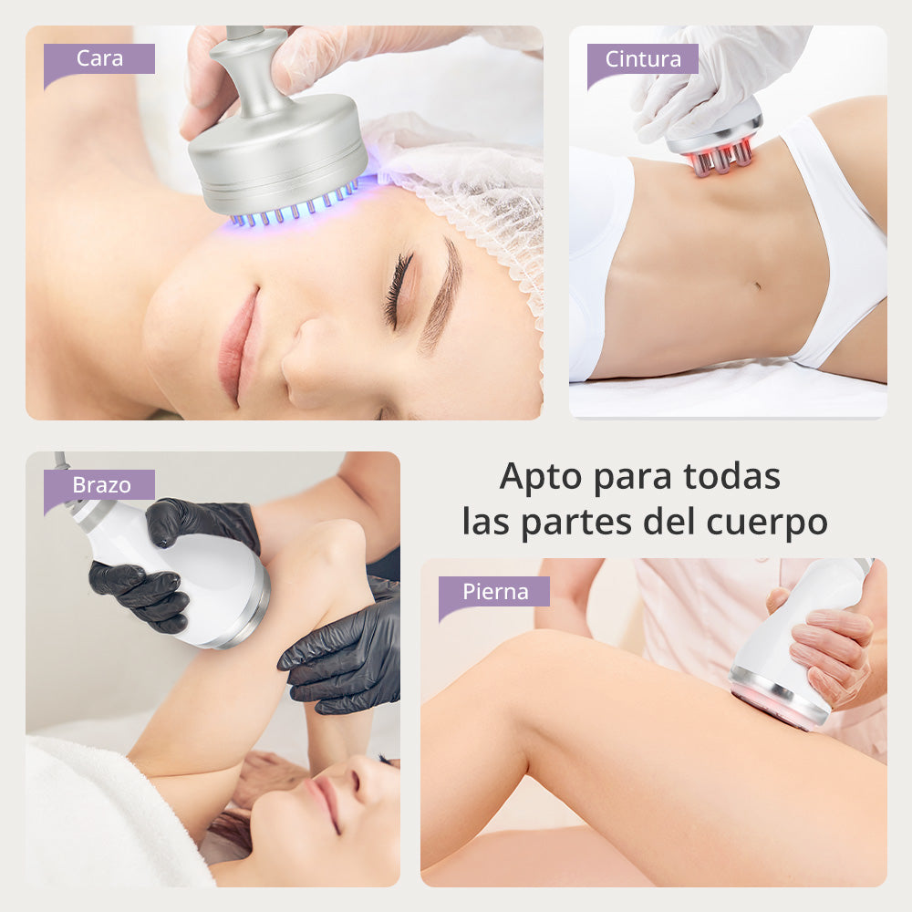 Multifuncional Radiofrecuencia Pro 9 en 1 Cavitación 40K, RF Frío/Calor, BIO+LED, Vacuum, Lipo Láser, Lifting Facial y Corporal