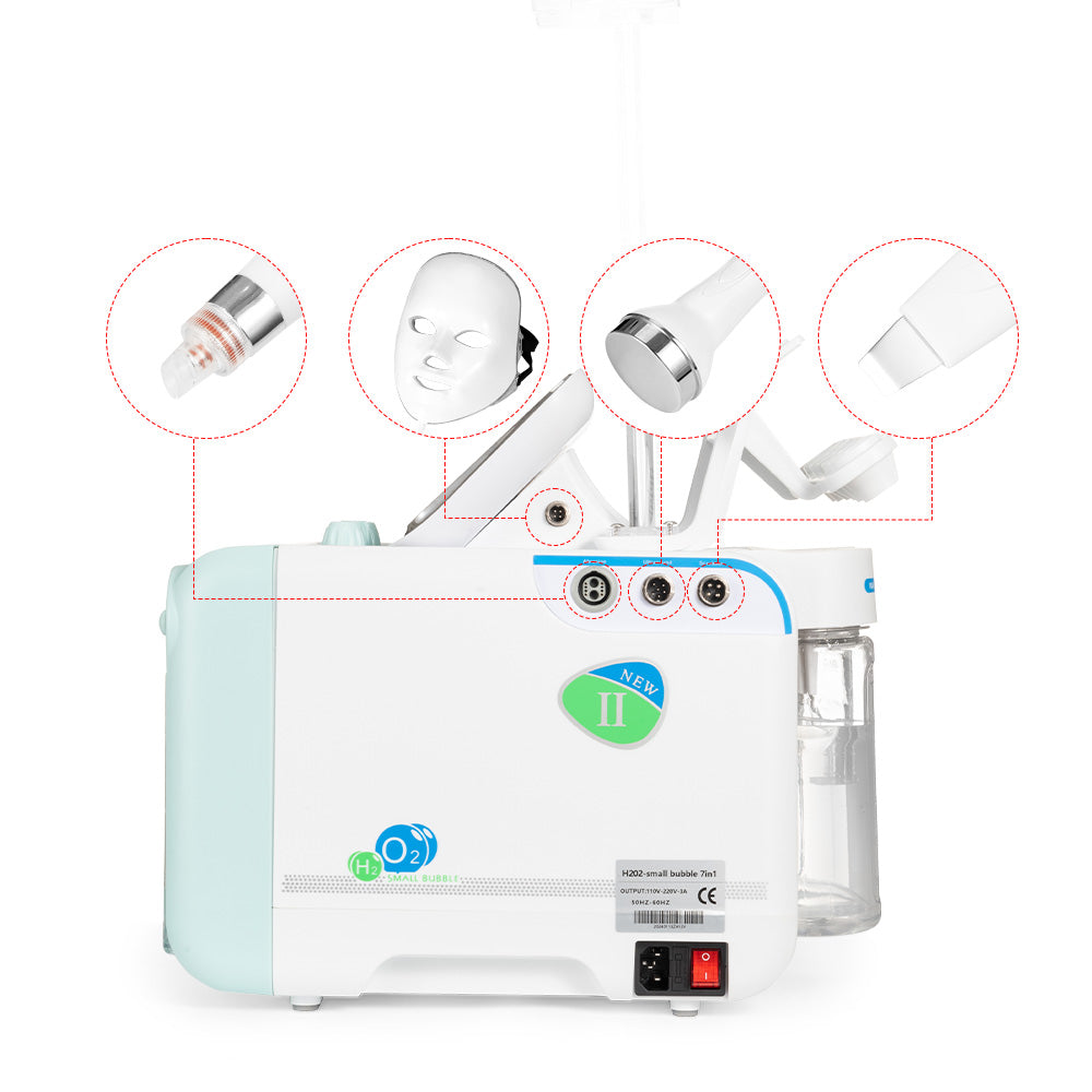 Máquina Hidrofacial 7 en 1  Limpieza Profunda, Microdermoabrasión, Radiofrecuencia, Ultrasonido, Pulverizador, Terapia Fría, Máscara LED – Profesional para Spa y Estética