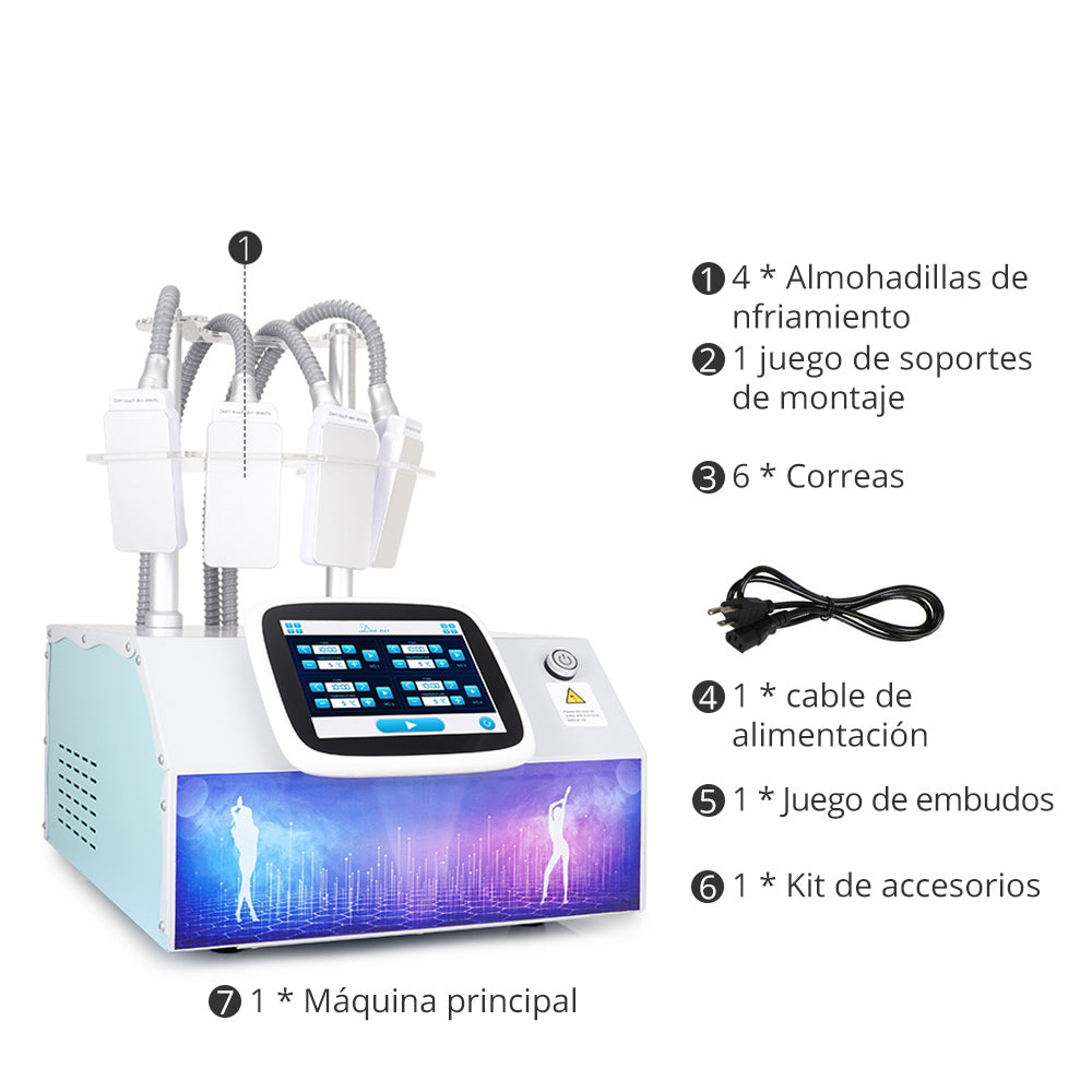 Criolipólisis Profesional 4 Cabezales – Reducción de Grasa, Modelado y Definición Corporal