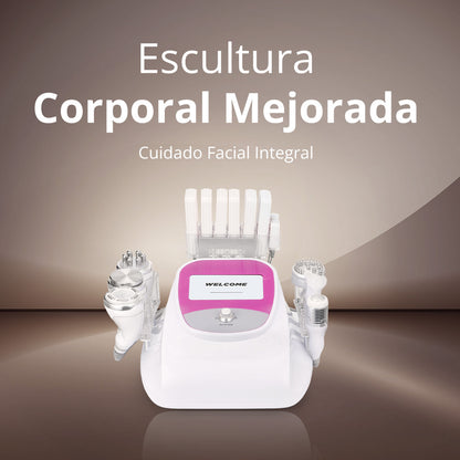 Multifuncional Radiofrecuencia Pro 9 en 1 Cavitación 40K, RF Frío/Calor, BIO+LED, Vacuum, Lipo Láser, Lifting Facial y Corporal