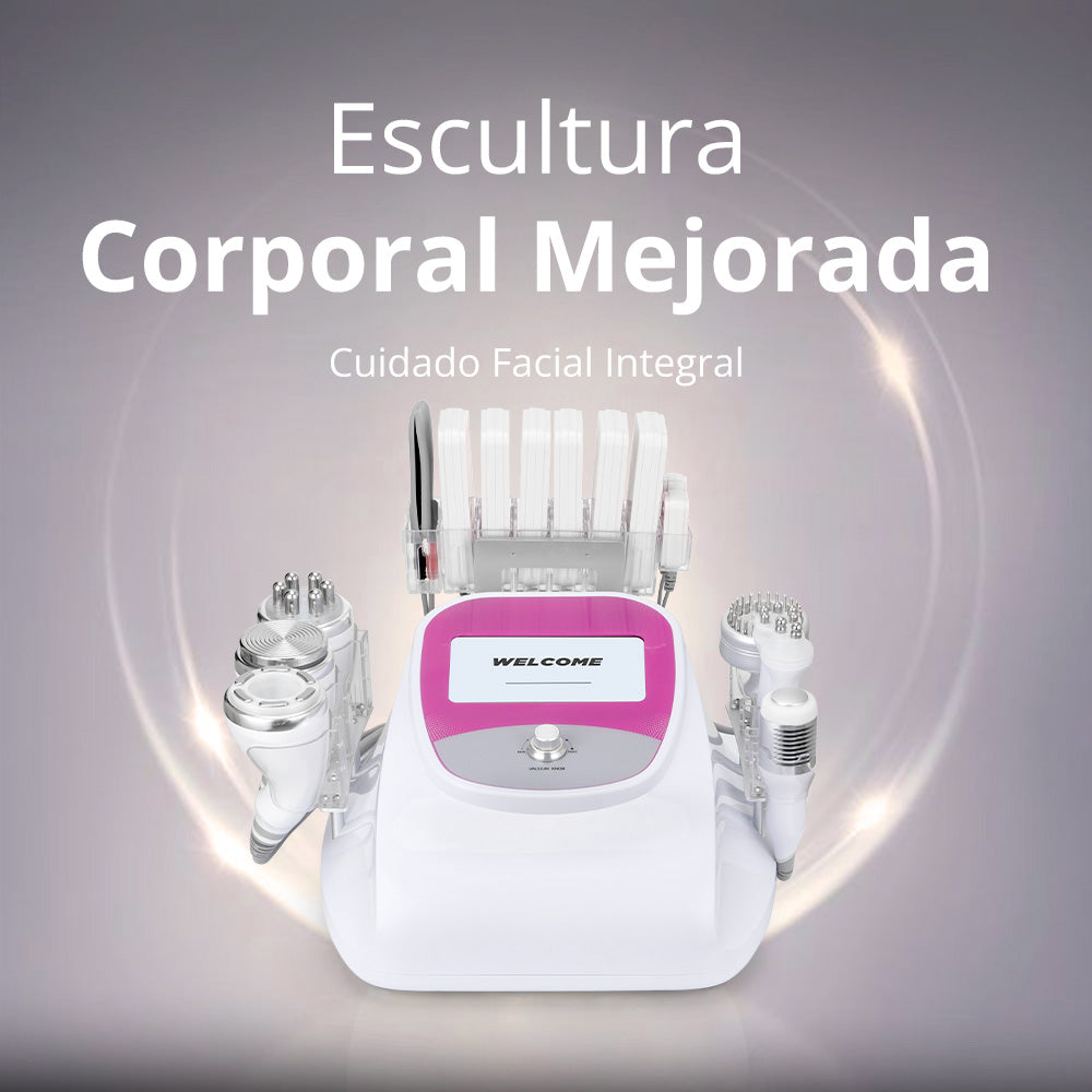 Equipo Estético 10 en 1: Radiofrecuencia Facial y Corporal, Cavitación 40K, Lipo Láser, Vacum RF, EMS, Martillo Frío/Calor, BIO y LED