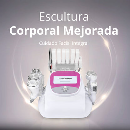 Equipo Estético 10 en 1: Radiofrecuencia Facial y Corporal, Cavitación 40K, Lipo Láser, Vacum RF, EMS, Martillo Frío/Calor, BIO y LED